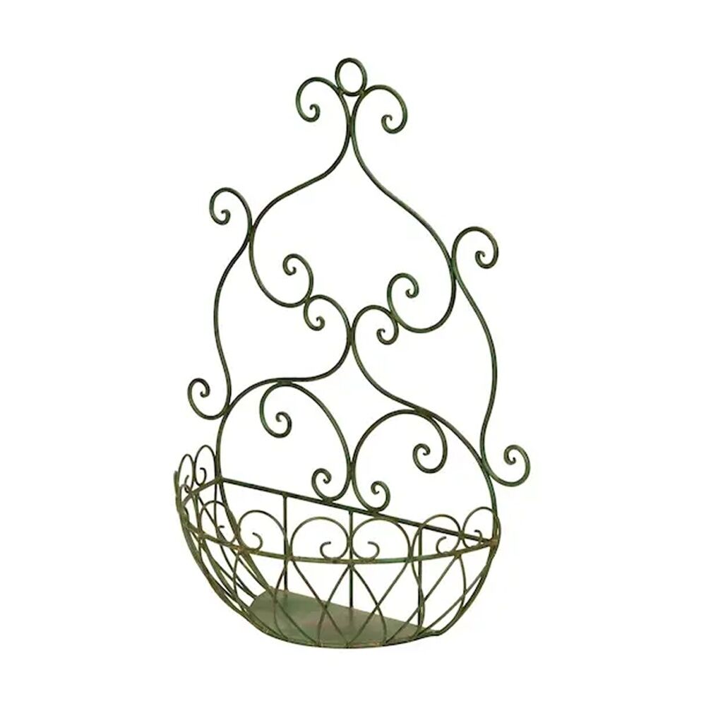 Florentine Rustic Metal Garden Wall Basket Planter Decorative