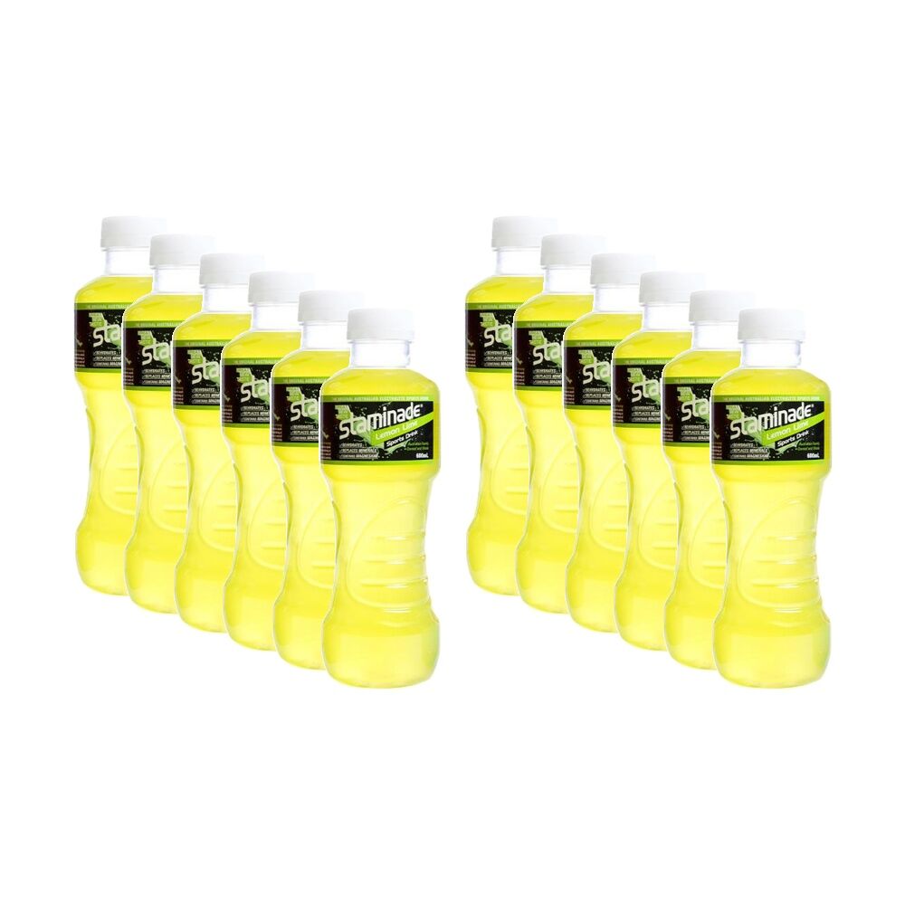 12PK Staminade Lemon Lime Ready To Drink Bottle Electrolyte Sports 600ml