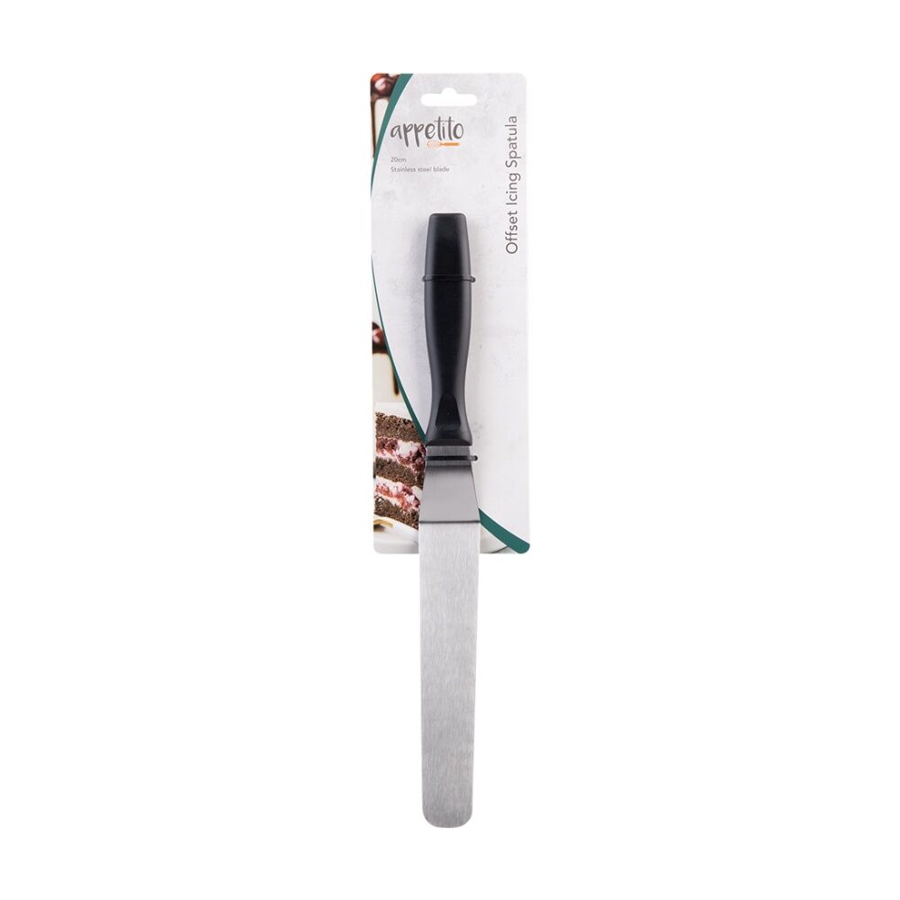 2PK Appetito Stainless Steel Offset Icing Spatula W/ Ergonomic Handle 20cm