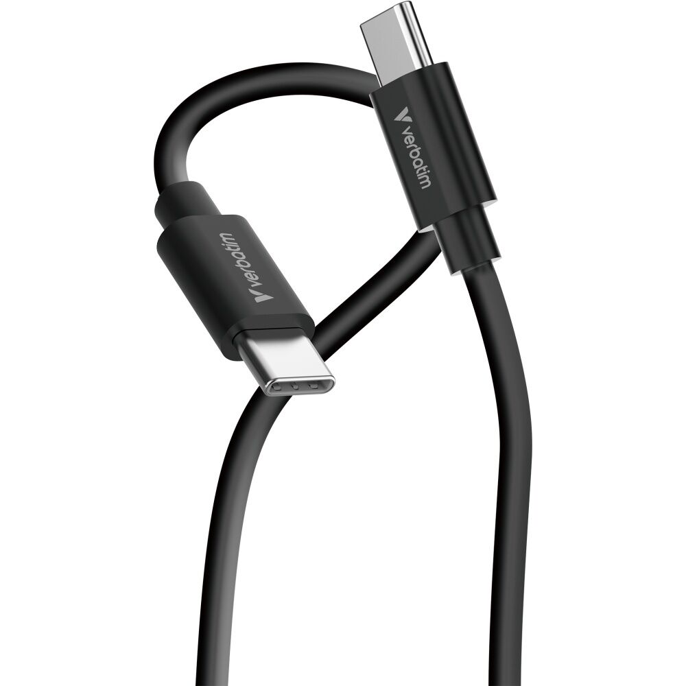 2x 2pc Verbatim Essential Cable USB-C to Phone Charging 1m Black/White