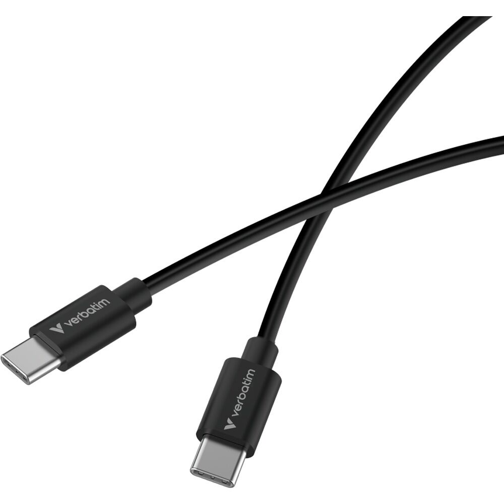 2x 2pc Verbatim Essential Cable USB-C to Phone Charging 1m Black/White