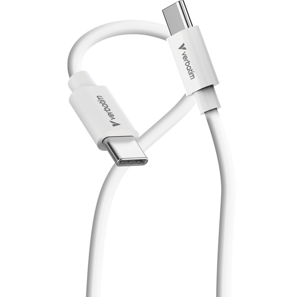 2x 2pc Verbatim Essential Cable USB-C to Phone Charging 1m Black/White