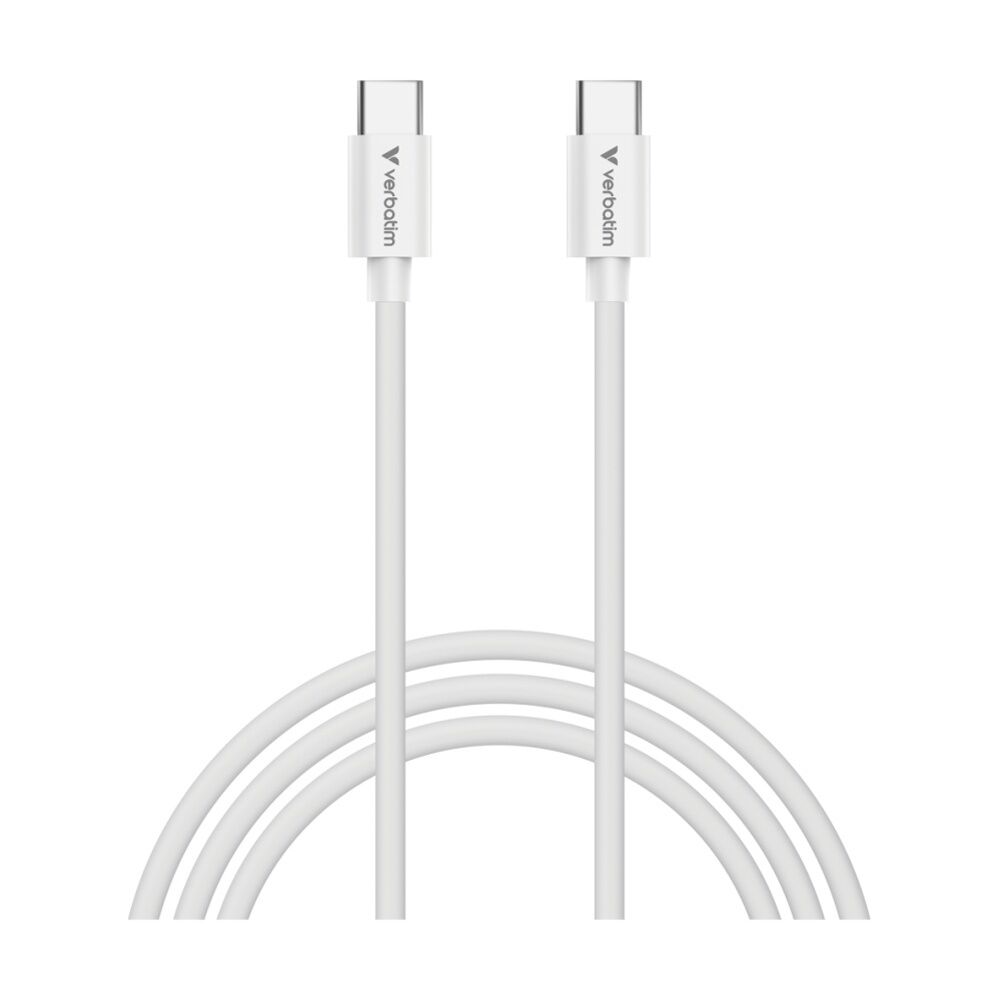 2x 2pc Verbatim Essential Cable USB-C to Phone Charging 1m Black/White
