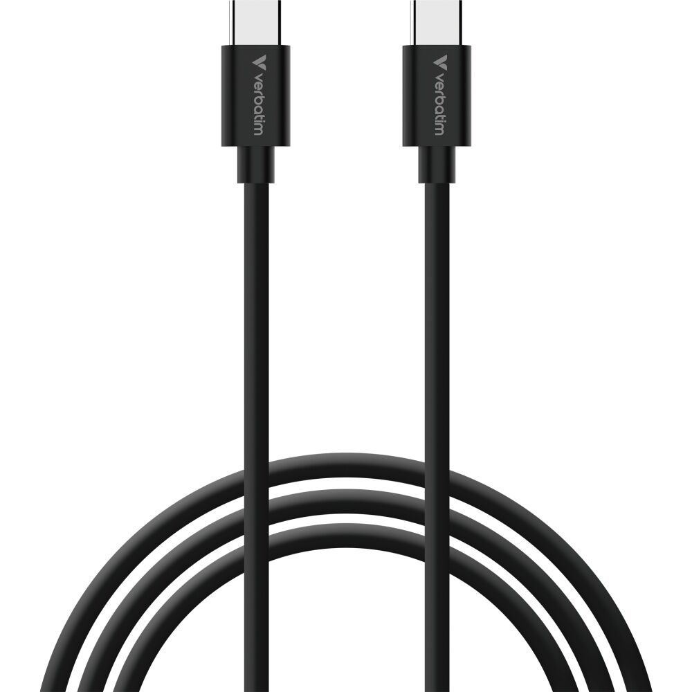 2x 2pc Verbatim Essential Cable USB-C to Phone Charging 1m Black/White