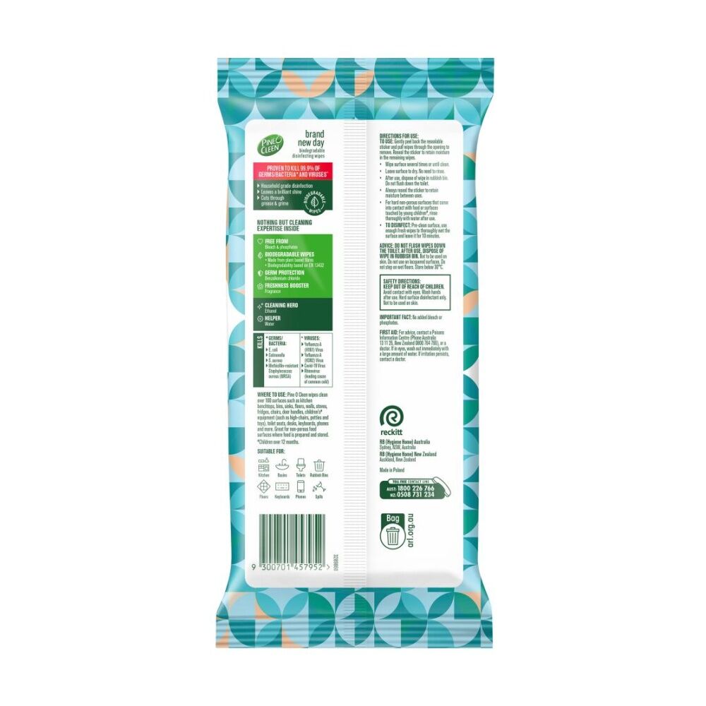 8x 110pc Pine O Cleen Wipes Disinfecting Coconut And Sea Salt Cleaning Pack