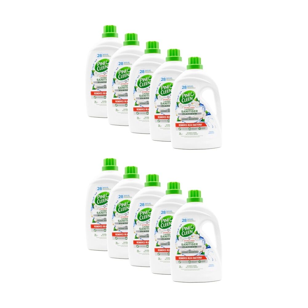 10PK Pine O Cleen Platinum Scent Booster Laundry Sanitiser 2L Fresh Breeze