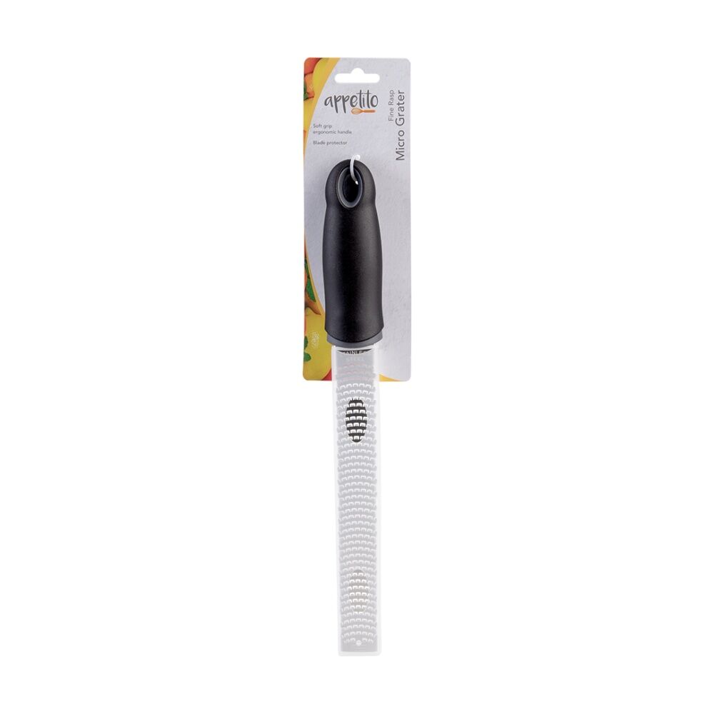 Appetito Stainless Steel Rasp Micro Grater W/ Soft Grip Handle Fine