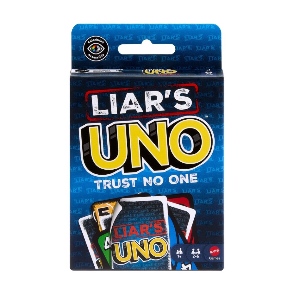 2PK Mattel UNO Liars Kids/Family Bluffing Strategy Travel/Party Card Game 7y+