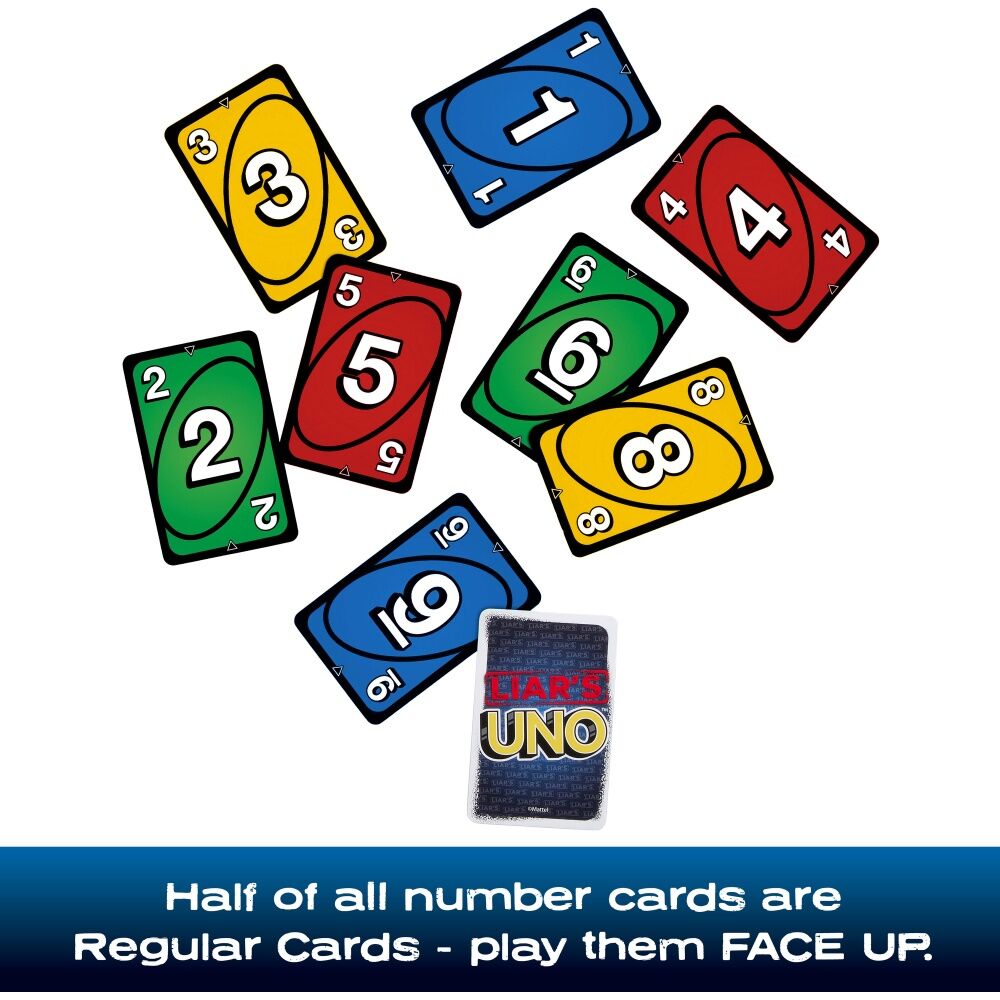 Mattel UNO Liars Kids/Family Bluffing Strategy Travel/Party Card Game 7y+