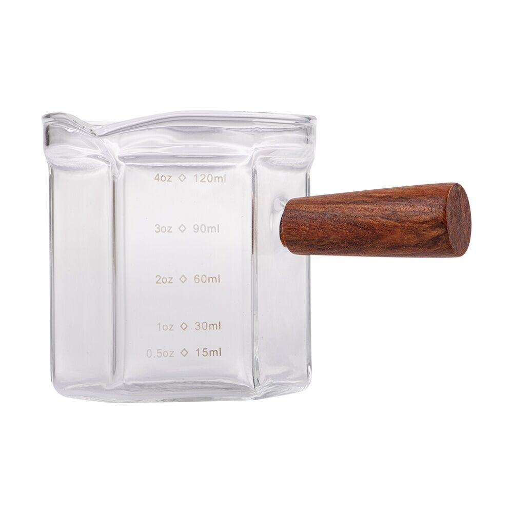6PK Casabarista Espresso Shot Glass W/ Wooden Handle & Spout 120ml
