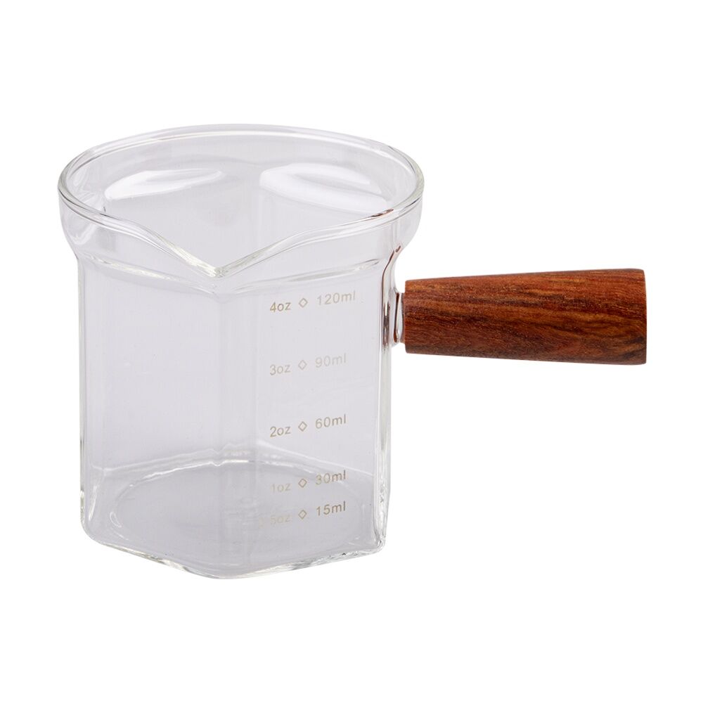6PK Casabarista Espresso Shot Glass W/ Wooden Handle & Spout 120ml