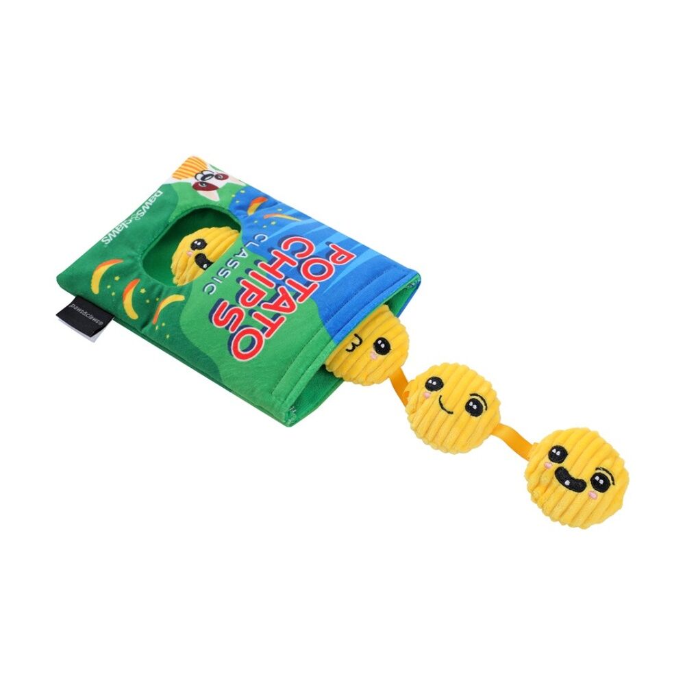3x Paws And Claws Snack Surprise Potato Chips Plush Dog Pet Toy 20x14.5x5cm