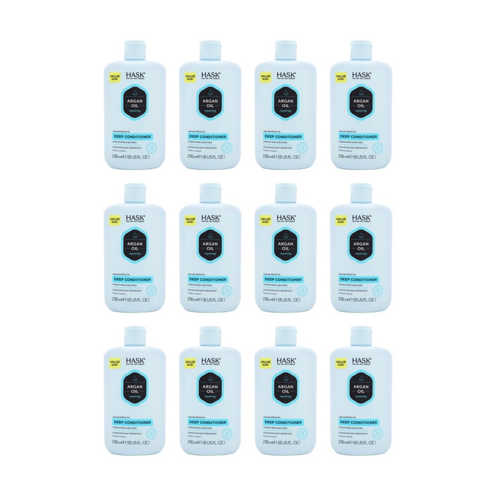 12PK Hask Deep Conditioner Argan Oil Repairing Strengthens And Repairs 236ml