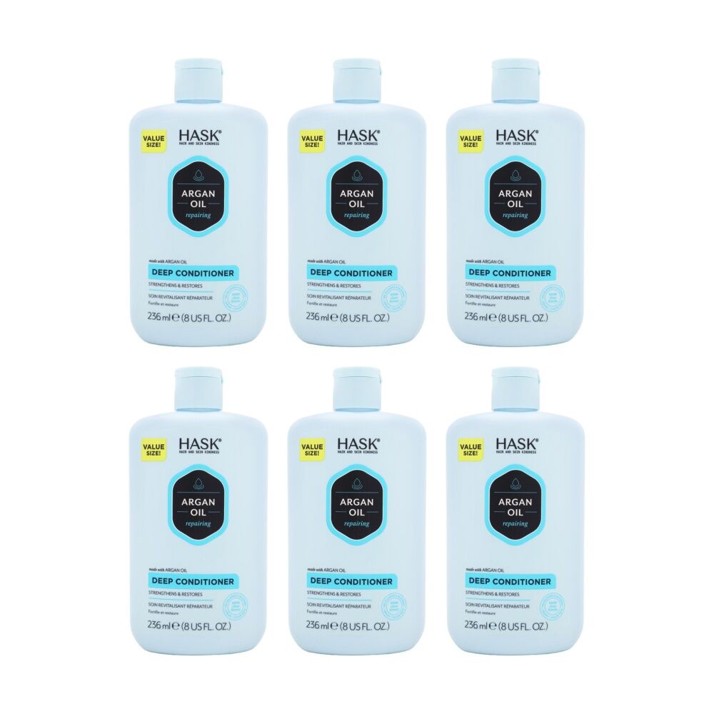 6PK Hask Deep Conditioner Argan Oil Repairing Strengthens And Repairs 236ml