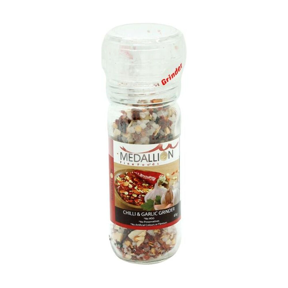 12PK Medallion Chilli & Garlic Flavoured Twist Grinder Cooking Condiment 65g