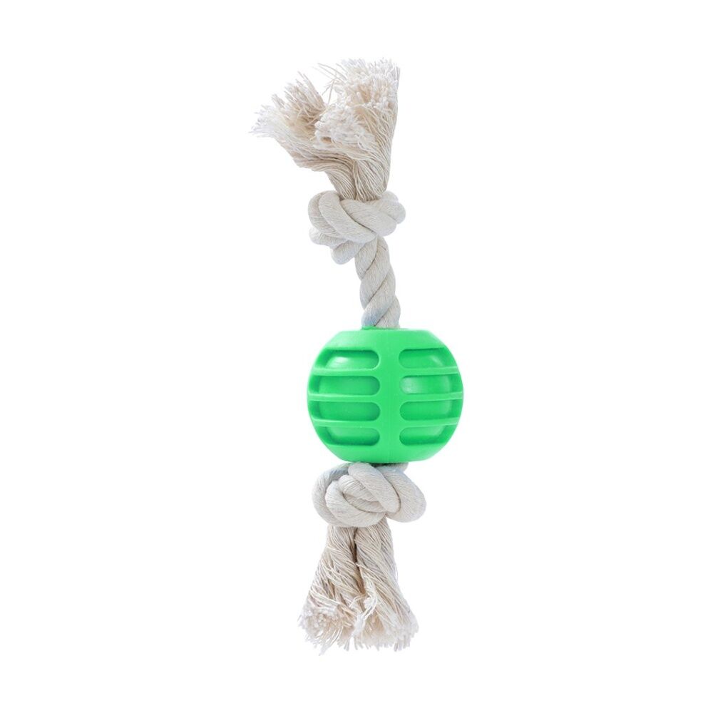 12x Paws And Claws TPR Ball & Rope Dog Pet Chew Toy 22x6x1.5cm Assorted