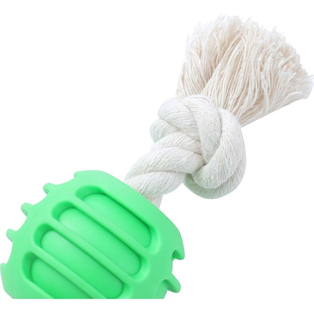 12x Paws And Claws TPR Ball & Rope Dog Pet Chew Toy 22x6x1.5cm Assorted