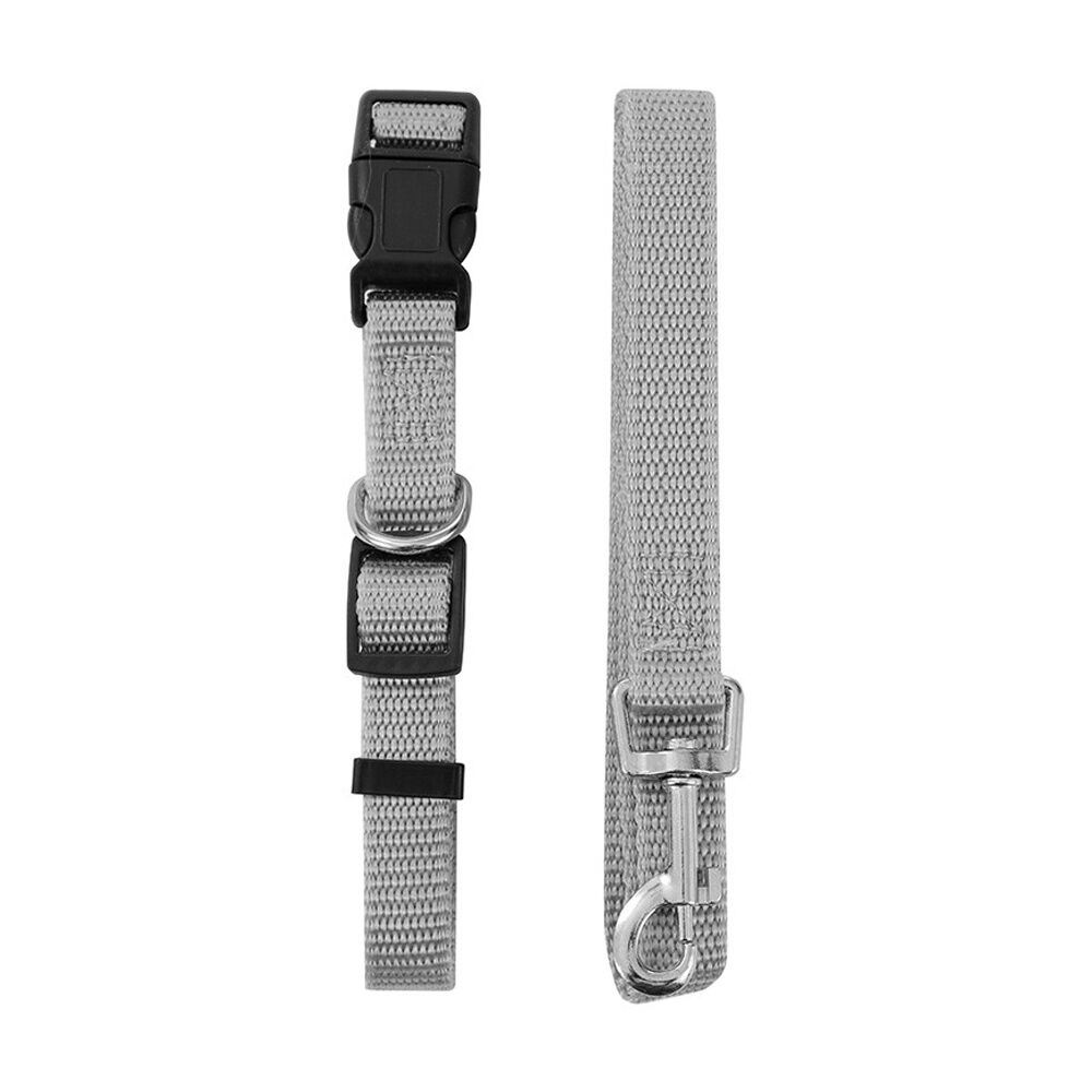 6x Paws And Claws Essentials Dog Collar & Lead Set Medium 30-50cm 120x1.5cm Asstd