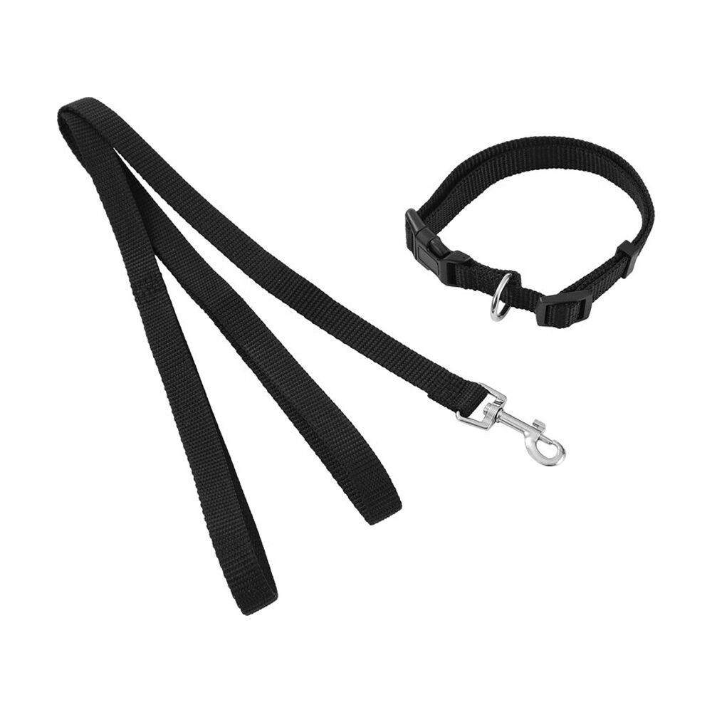 6x Paws And Claws Essentials Dog Collar & Lead Set Medium 30-50cm 120x1.5cm Asstd