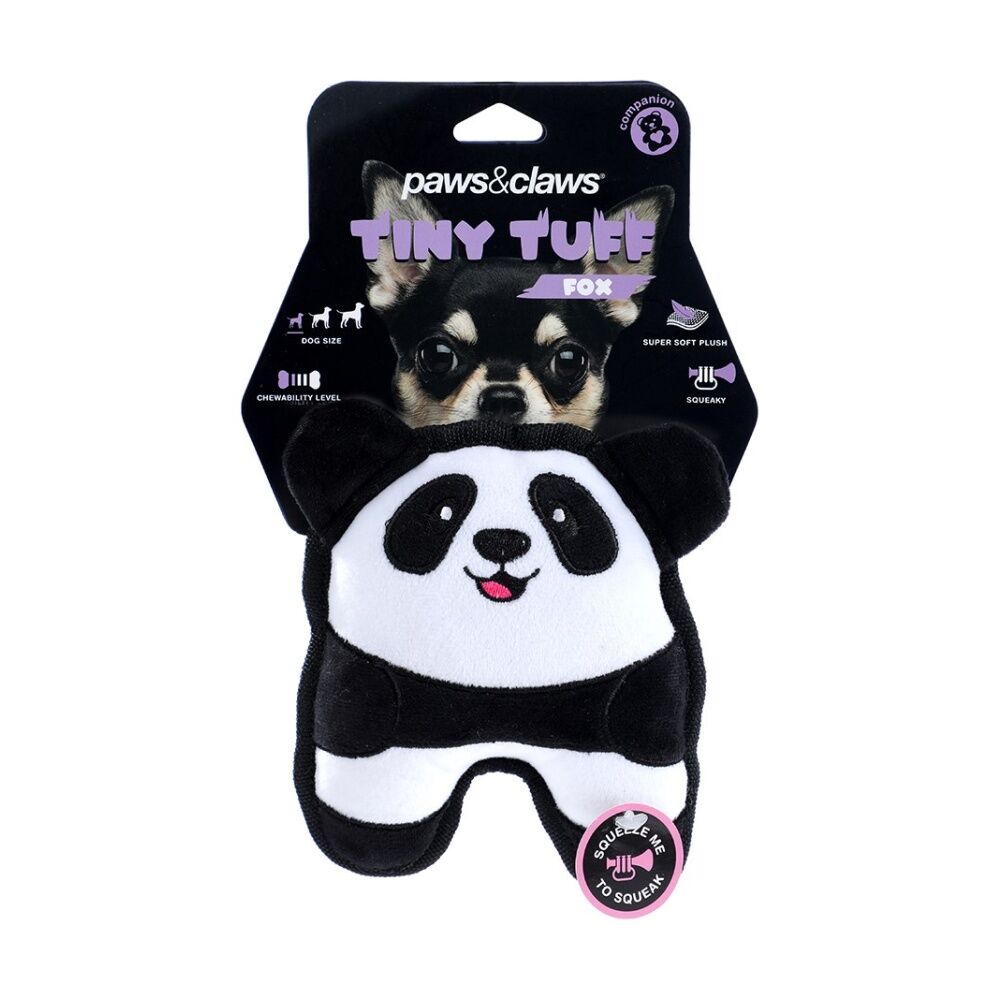 6x Paws And Claws Tiny Tuff Plush Squeaky Animals Pet Dog Chew/Cuddle Toy Assorted