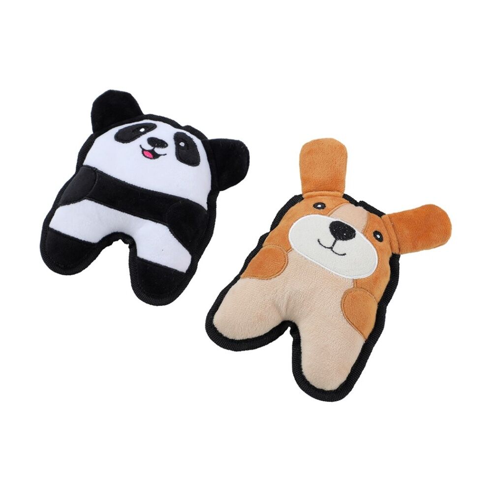 6x Paws And Claws Tiny Tuff Plush Squeaky Animals Pet Dog Chew/Cuddle Toy Assorted