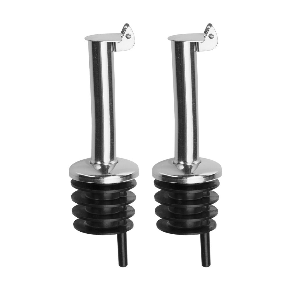 2x 2pc Westmark Stainless Steel Bottle Pourers Set W/ Hinged Metal Cap