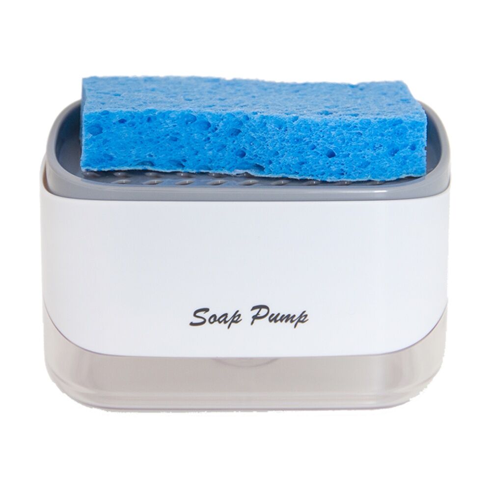 Grand Fusion Kitchen Soap Dispensing Sponge Holder 2-in-1 Design