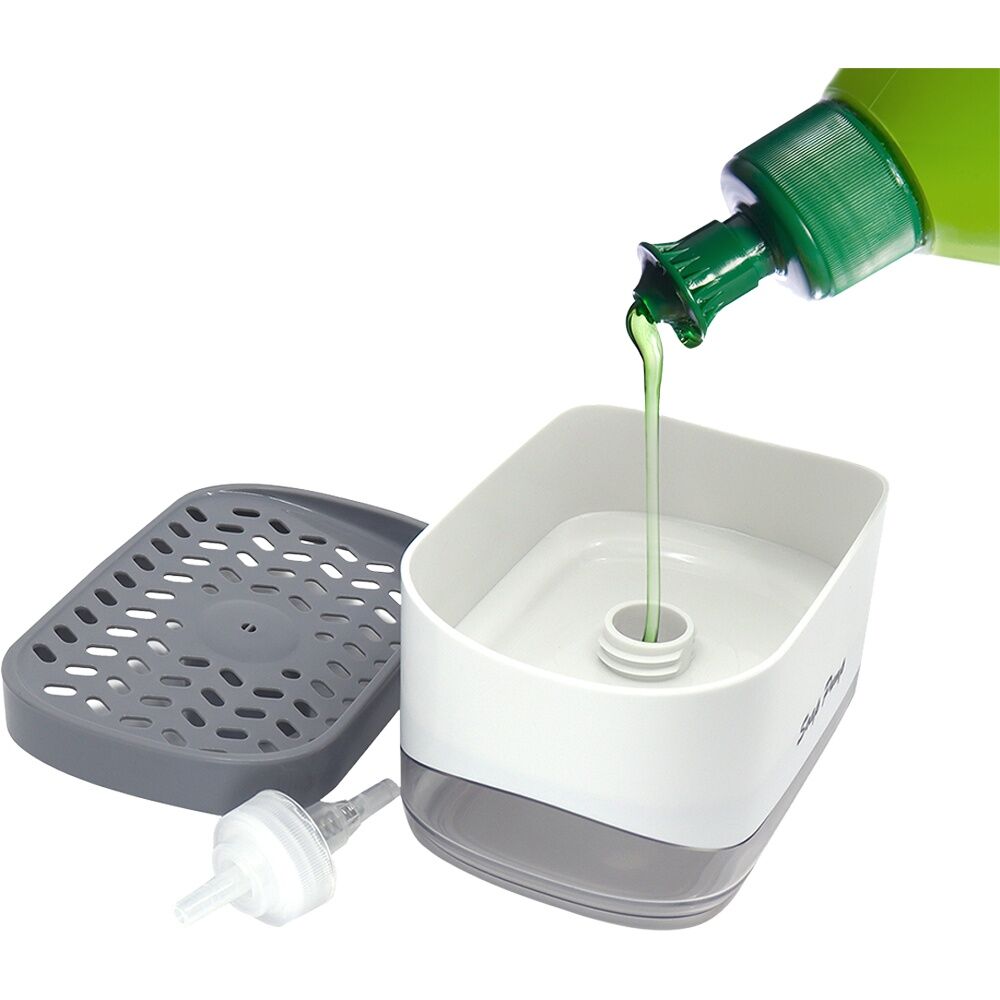 Grand Fusion Kitchen Soap Dispensing Sponge Holder 2-in-1 Design