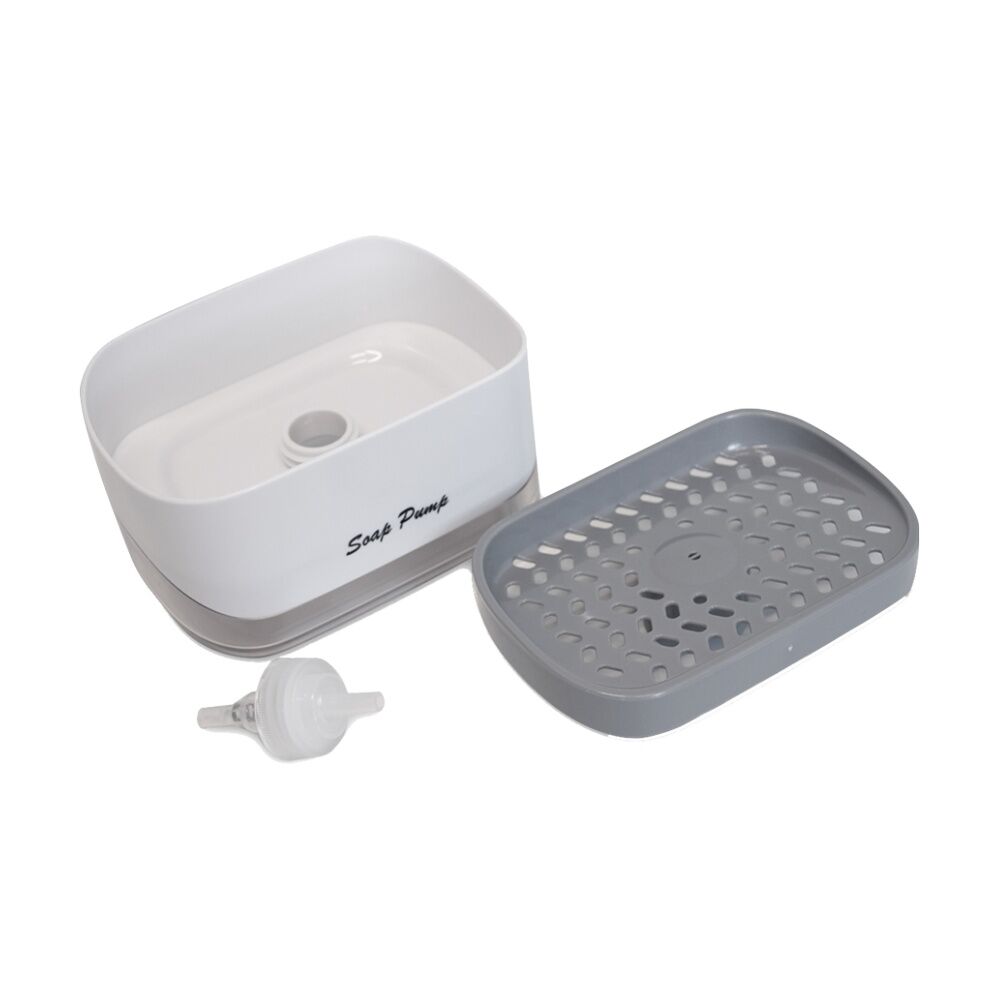 Grand Fusion Kitchen Soap Dispensing Sponge Holder 2-in-1 Design