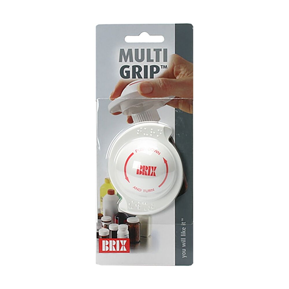Brix Multigrip Safety Cap Bottle Opener Kitchen Tool White Fits Most Lids