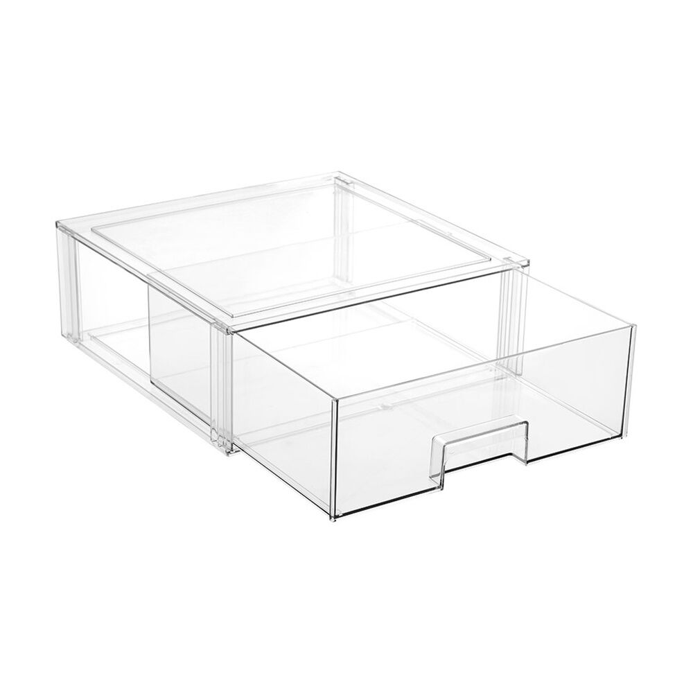 Boxsweden Crystal Stackable Organisation Storage Drawer 36.5x36.5x14cm 15.5L