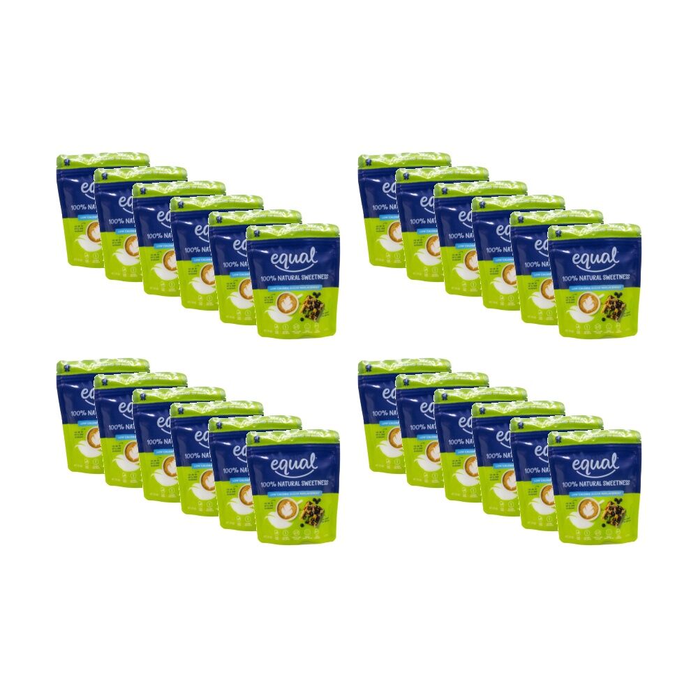 24PK Equal 100% Natural Sweetness Low Calorie Sugar Replacement 200g White