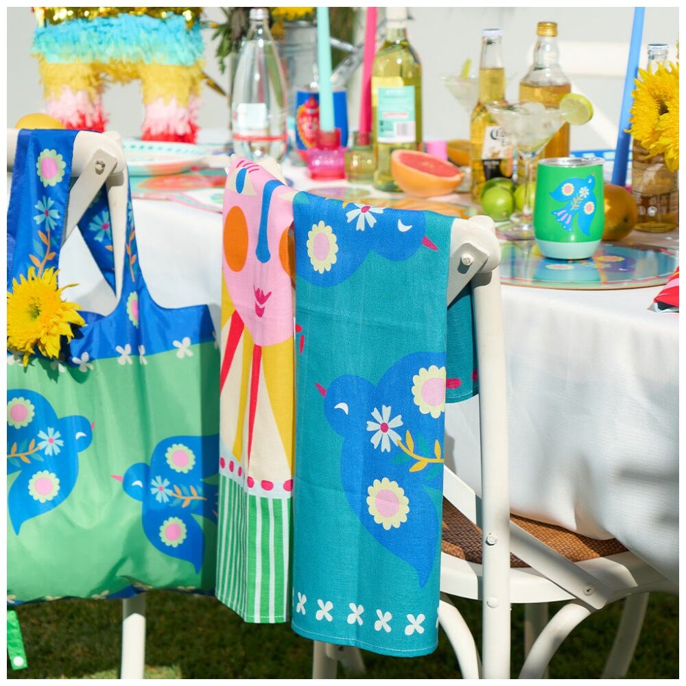 2PK Annabel Trends Kitchen Tea Towel Fiesta Sun Print 100% Cotton 70x50cm