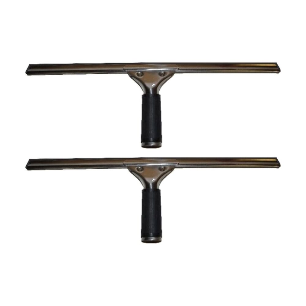 2PK Edco Economy Stainless Steel Squeegee Easy Change Rubber Blade 45cm