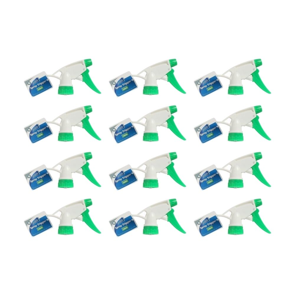 12PK Edco Adjustable Setting 257mm Stem Spray Trigger For Use With 500ml Green