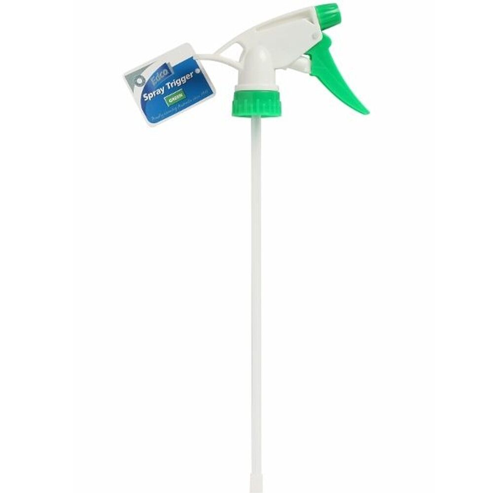 12PK Edco Adjustable Setting 257mm Stem Spray Trigger For Use With 500ml Green