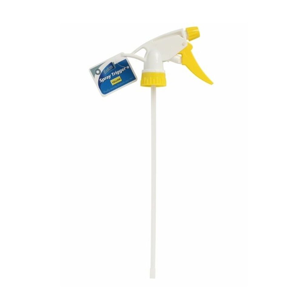 24PK Edco Adjustable Setting 257mm Stem Spray Trigger For Use With 500ml Yellow