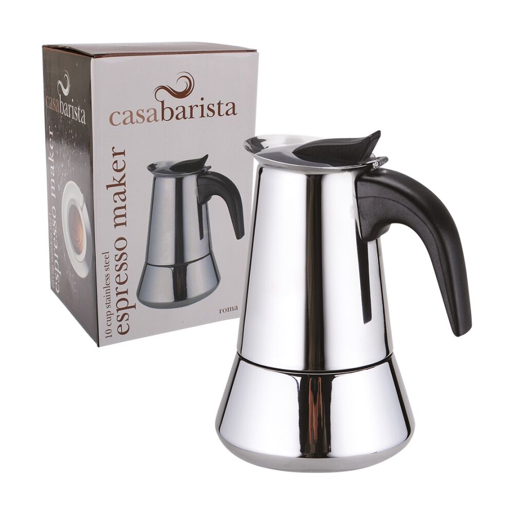 Casabarista Roma 10 Cup Durable Stainless Steel Espresso Maker