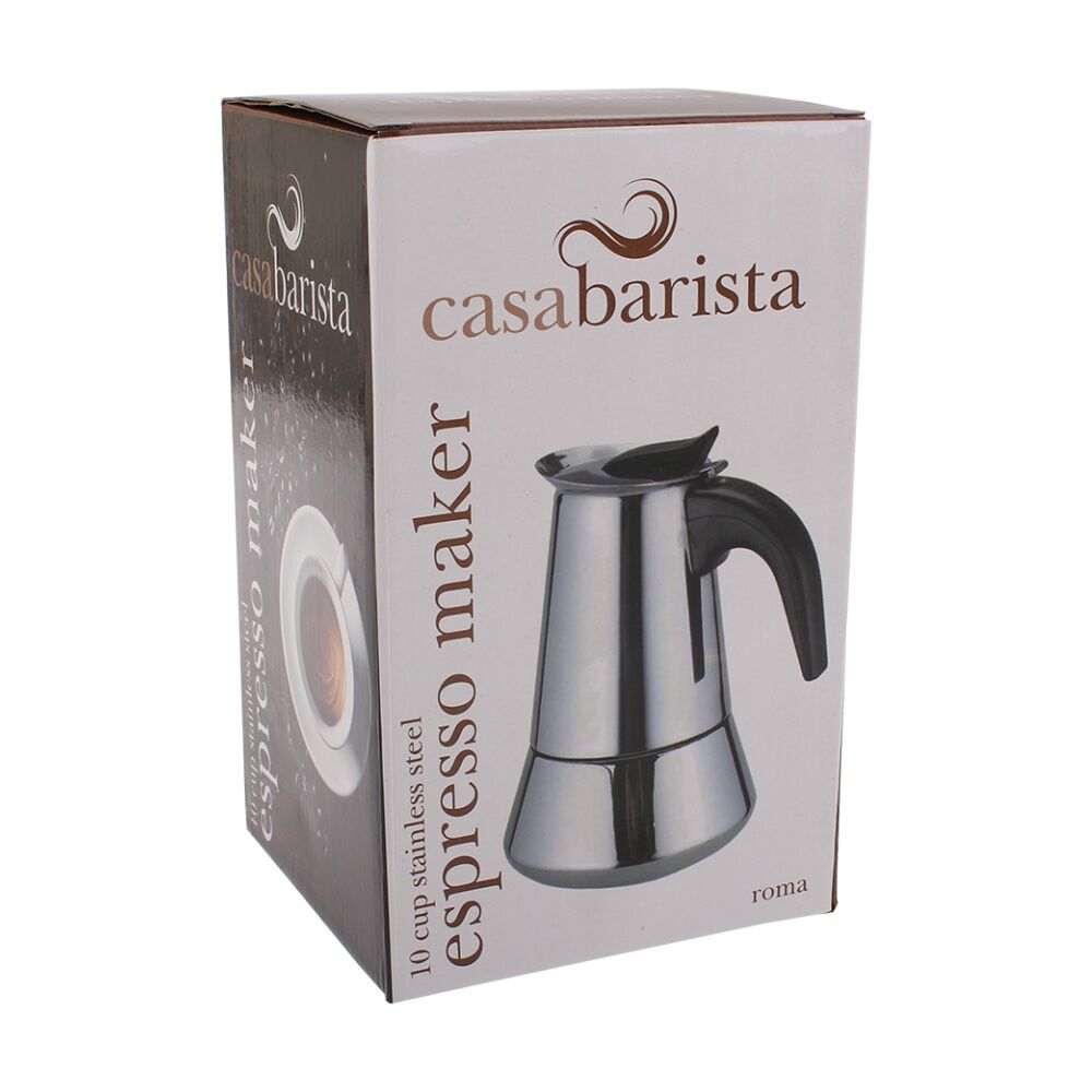 Casabarista Roma 10 Cup Durable Stainless Steel Espresso Maker