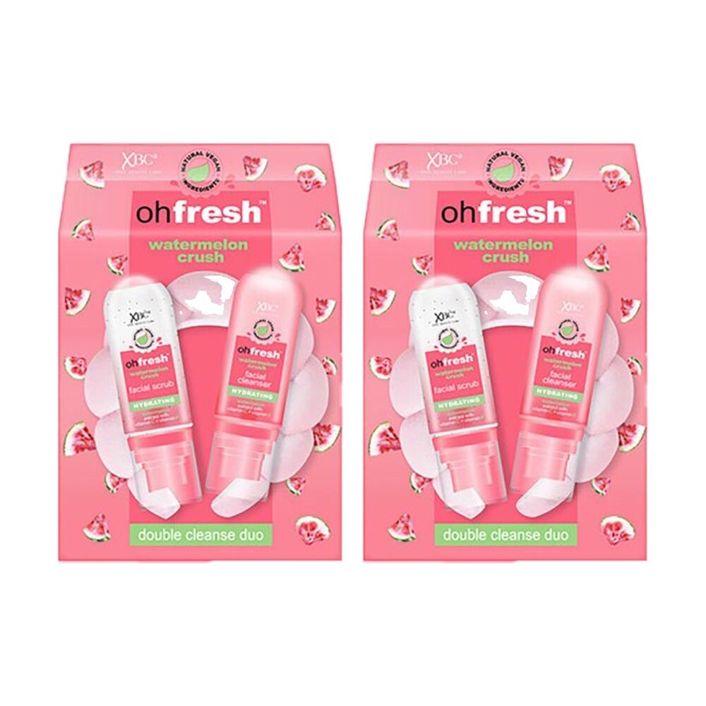 2PK Oh Fresh Double Cleanse Skincare Duo Facial Scrub & Cleanser