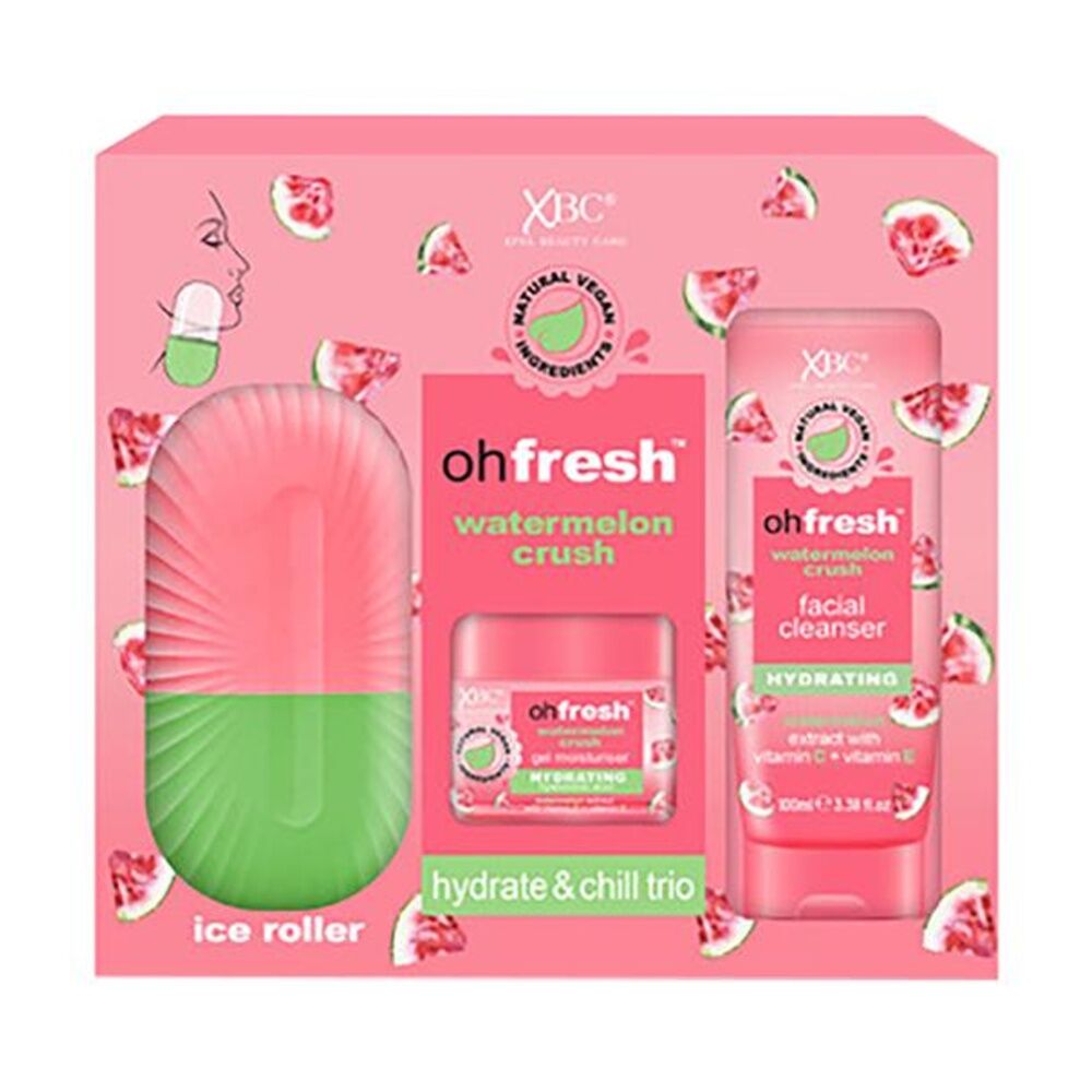 2PK Oh Fresh Hydrate/Chill Skincare Set Ice Roller/Moisturiser/Facial Cleanser