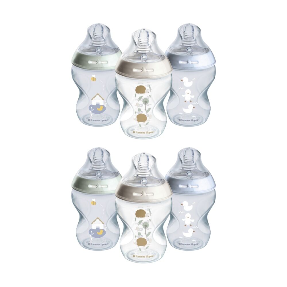 2x 3pc Tommee Tippee Natural Start Silicone Teat PP Boy Baby Bottle Set 260ml
