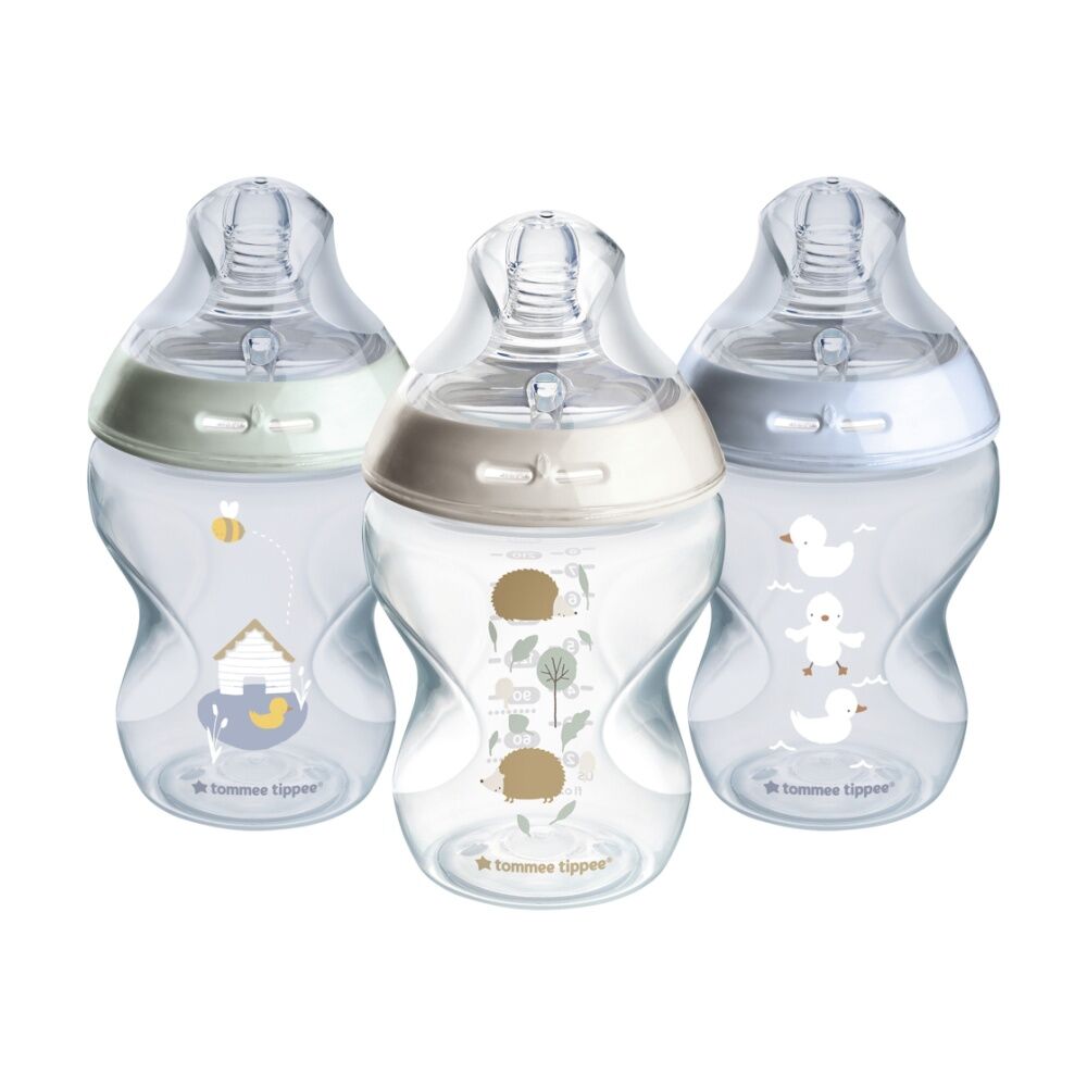 2x 3pc Tommee Tippee Natural Start Silicone Teat PP Boy Baby Bottle Set 260ml
