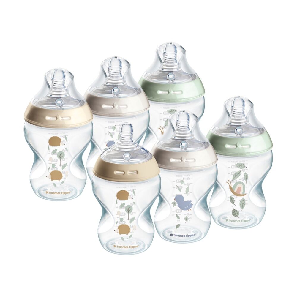 2x 6pc Tommee Tippee Natural Start Silicone Teat PP Pond Baby Bottle Set 260ml