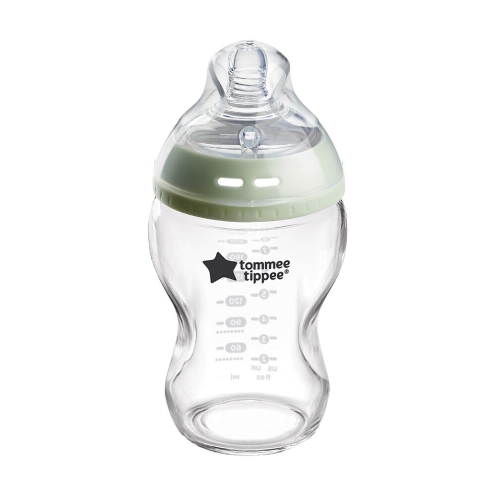2PK Tommee Tippee Natural Start Glass Anti-Colic Baby Bottle Slow Flow 0m+ 250ml
