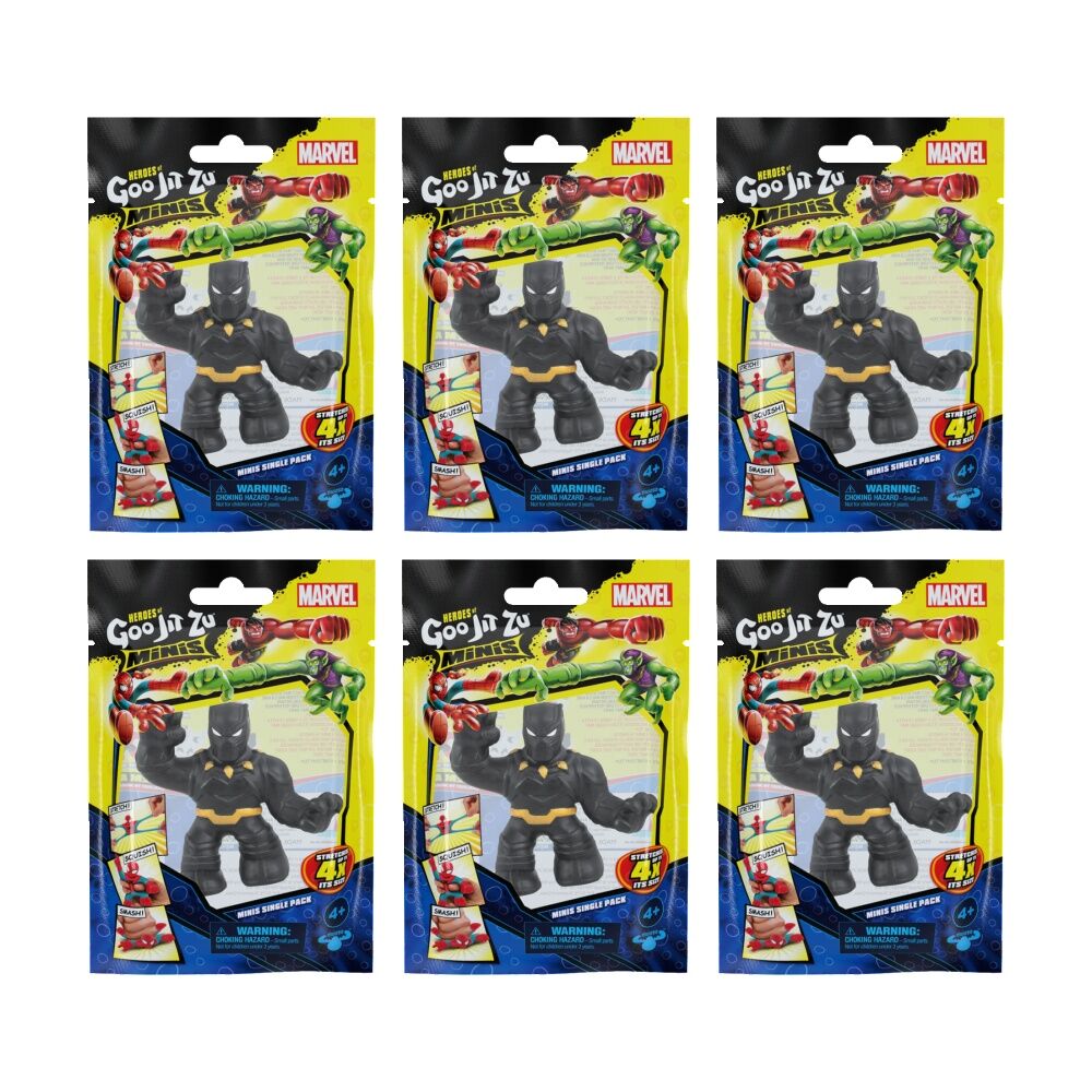 6PK Heroes Of Goo Jit Zu Marvel Minis Stretchy Assorted 2.5in