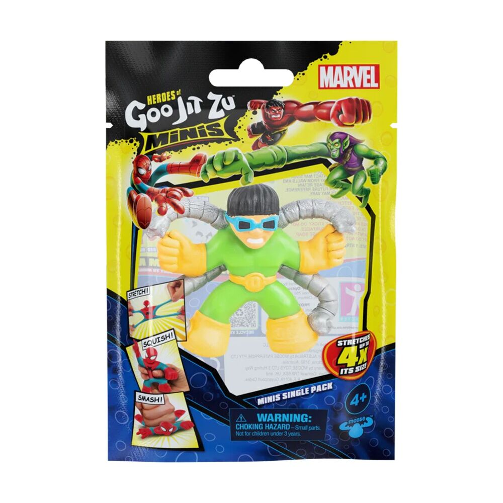 6PK Heroes Of Goo Jit Zu Marvel Minis Stretchy Assorted 2.5in