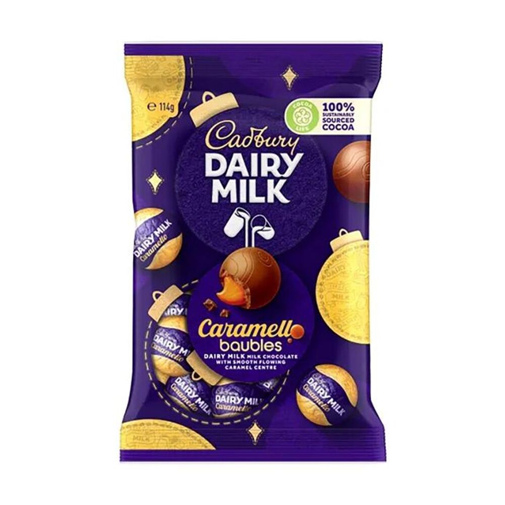 18PK Cadbury Dairy Milk Caramello Baubles Confectionary Chocolate Bag 114g