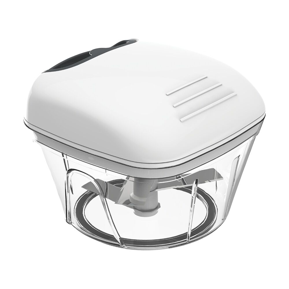 2PK Appetito Manual Cord Pull Vegetable Chopper Kitchen Tool White/Grey