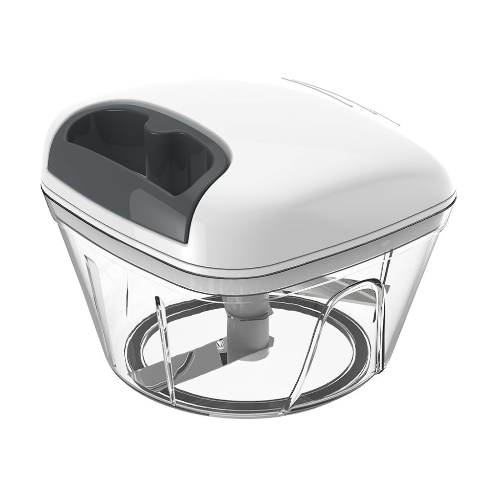 2PK Appetito Manual Cord Pull Vegetable Chopper Kitchen Tool White/Grey